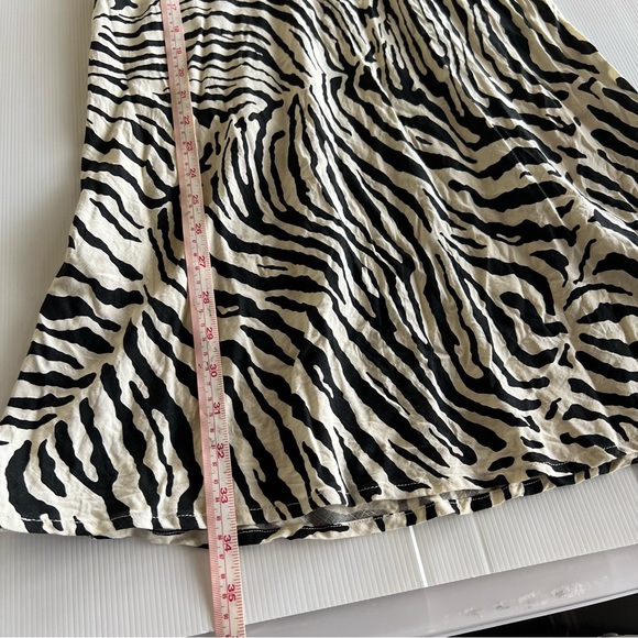 Tree of Life Mini Dress Tan Brown Zebra Animal Print African Boho Rayon Size L - Picture 11 of 11